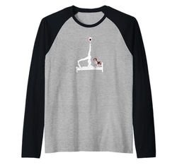 Pilates Beagle cane Reformer Pilates amante del vino Maglia con Maniche Raglan