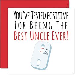 Funny Birthday Cards for Uncle - Positive Best Uncle Ever - Joke Happy Birthday Card for Uncle from Niece Nephew, Uncle Birthday Gifts, 145mm x 145mm Birthday Greeting Cards Gift for Uncle