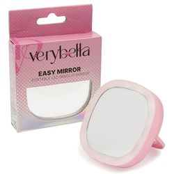 verybella Miroir Portable Mini Couleur Rose Taille 85 X 85 LED Lumières Réglable De Poche pour Sac À Main Idéal pour Maquillage Et Voyage Poignée Agévolée