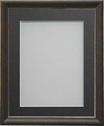 Frame Company Darcy Black Picture Photo Frames with Grey Mount, 14x11 for 12x8 *Choice of Colours* Fitted with Real Glass