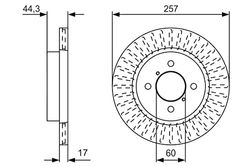 Bosch BD2379 Dischi Freno, Asse Anteriore, 1 Set di 2 Dischi