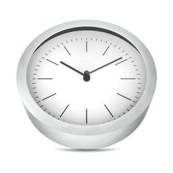Mebus Wall Clock, Plastic Aluminium, White/Silver, 15 cm