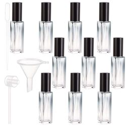 ASelected 10 stycken parfymsprejsprutor 10 ml parfymspridare för på vägen parfym fyllare, parfym spray med blå färggradient med sprejpump och tratt för kvinnor och män