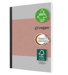 SIGEL SN300 Notebook, Dotted (dot Grid), 80 g/m², Approx. A5, Coral, softcover, 200 Pages, Sustainable