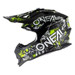 O'Neal unisex-child Road Helmet (Black/Neon Yellow, L)