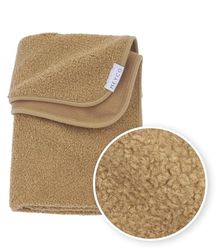Meyco baby bouclé resefilt (babyfilt i polyester, extra mjuk och varm, praktisk för resan, högkvalitativt babytillbehör, 75 x 100 cm), toffee
