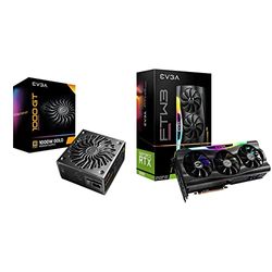 EVGA SuperNOVA 1000 GT, 80 Plus Gold 1000W, Fully Modular + GeForce RTX 3080 FTW3 ULTRA GAMING