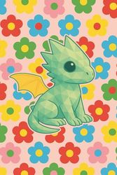 Flower Power Dragon || Lined Notebook, 6x9, 120 Pages: Journal for Kids, Teens & Fantasy Daydreamers
