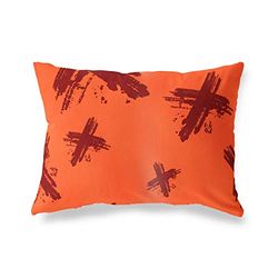 BonaMaison Arancio-Bordeaux Fodera per Cuscino Cotone e Copricuscini Federa per Divano Casa Soggiorno Camera da Letto Decorazione Interni ed Esterni, 35x50 Cm - Progettata e Prodotta in Turchia