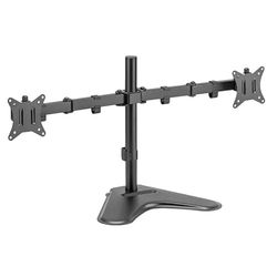 VoltShine Support de Bureau - Support pour 2 écrans de 13" à 32", réglable, avec système de Gestion des câbles, Installation Facile et Design Robuste
