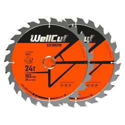 WellCut TCT TS55 - Hoja de sierra (160 mm x 28 cm x 20 mm, 2 unidades)