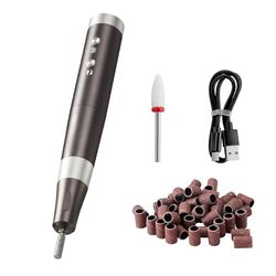 VEVOR Ponceuse à ongles électrique à vitesse variable 30 000 tr/min avec 50 bandes abrasives, ponceuse à ongles électrique pour enlever la peau morte, surface lisse des ongles