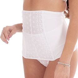 MYSANITY Fascia Post Parto Modellante con Tulle Ricamato, Bianco, Taglia XL Donna