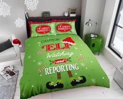 GC GAVENO CAVAILIA Xmas Duvet Cover Set - Christmas Bedding & Linen Set - Santa Quilt Cover Bed Set - Breathable Soft Comforter Cover Single (135x200 cm) With Pillowcase - Xmas Gift