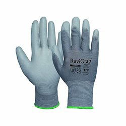 Ruvigrab - Gant de travail respirant en polyuréthane - Gant de jardinage - Gants pour l'industrie, la construction, l'agriculture ou l'usage général - Gant de travail homme et femme