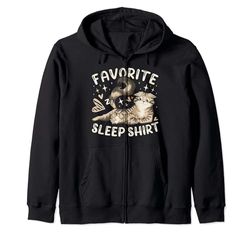 Camisa para dormir favorita, gato siberiano con gatito Sudadera con Capucha