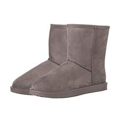 HKM 11126 allvädersstövlar Davos, mocka utseende, varmt teddyfoder, taupe, 34