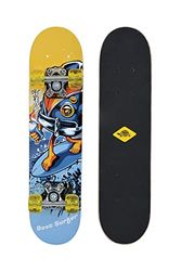 Schildkröt Junior Skateboard 24, Design : Best Surfer, Planche en Bois 60,5 x 15 cm, Roues PU 50 x 30 mm, Design Autocollant, 510620