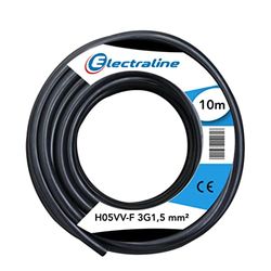 electroline 11761 H03 VV-F 3G1.5 10M, Black