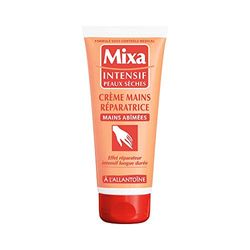 Mixa - Crema mani riparatrice, Linea “Intensif Peaux Sèches”, all’Allantoina, per mani screpolate, Tubetto da 100 ml