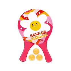 Legami Strandrackets, 2 zeerackets en 3 ballen, ergonomische handgreep, inclusief tas, tennisracket voor kinderen en volwassenen, voor gebruik in de tuin, Daisy