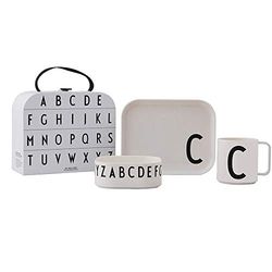 Design Letters Clásicos en Maleta 4 Piezas | Tritan Set de Regalo para Niños | Platos, Bol, Taza & Maleta de almacenamiento Para Bebé | Libre de BPA/BPS, Caída segura | Perfecto como regalo de Bautizo