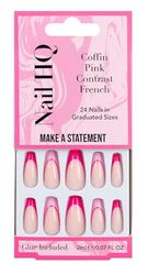 Nail HQ Coffin Pink Contrast French Nails (24 Pieces)