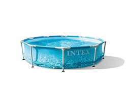 Intex 3,0 m x 76,2 cm Strandzijde Metalen Frame Zwembadset, Multi kleuren