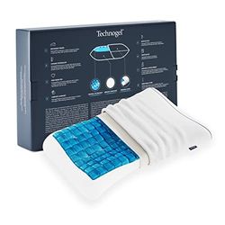 Technogel New Generation Original Anatomic Curve Orthopedisch neksteun-hoofdkussen, antibacterieel, HWS-gelkussen voor rug- en zijslapers incl. kussensloop 66 x 40 x 07 cm