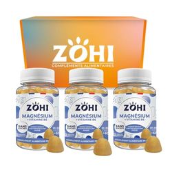ZOHI-Coffret Magnésium - 3 piluliers de ZOHI Magnésium - 3 x 60 gommes - ZOHI - Fabriqué en France - Sans sucres