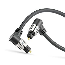 sonero® Premium optische Toslink-kabel, 2,00 m, vergulde contacten, 2 x 90° stekker, 360° draaibaar, zwart