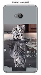 Onozo Coque Nokia Lumia 640 Design Chat Tigre Blanc Et Alors !