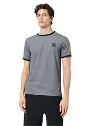 Koton Heren Turtle Geborduurd Crew Neck Slim Fit Short Sleeve T-Shirt, zwart (999), XL