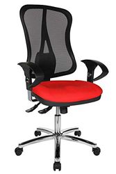 Topstar Head Point SY Deluxe, ergonomische bureaustoel, incl. armleuningen, stof, rood/zwart