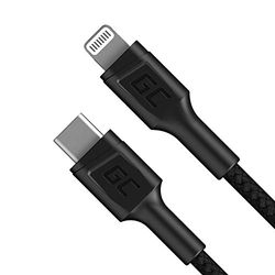 Green Cell Kabel GC Power Stream USB-C - Lightning compatibel met Apple iPhone 12/12 Pro/12 Pro Max/11/11 Pro/11 Pro Max/XS/XS Max/XR/X/ 8/8 Plus/SE/ 7/7 Plus/ 6s/ 6/6 Plus/ 5S/ iPad Pro