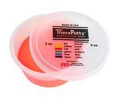 CanDo TheraPutty La pâte à malaxer Rouge (Légère) 85 g