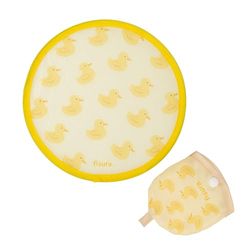 fisura. – Éventail rond pliable Canards. Ventilateur de main original, frisbee jaune avec imprimé amusant. Accessoire pratique pour se rafraîchir. 1 unité, 20 cm