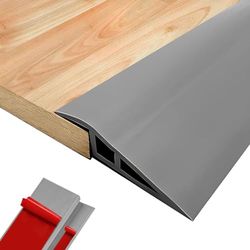 Vinyl-Door-Threshold-Ramp Door-Transition-Strip 36 inch, Threshold 1/2'' ~ 3/5'', Thresholds Ramps for Doorways, Wheelchair Ramp Edge-Reducer Threshold-Transition-Strip for Home/Door/Floor (Grey)