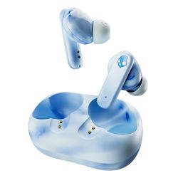 Skullcandy EcoBuds, Trådlösa Hörsnäckor, 8 Timmars Batteri, Batterifritt Laddningsfodral, Mikrofon, Fungerar med iPhone, Android och Bluetooth, Glacier