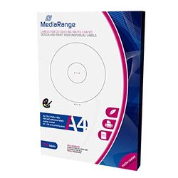 MediaRange Etiketten voor CD|DVD|BD, 41-118 mm, mat gecoat, pak van 100