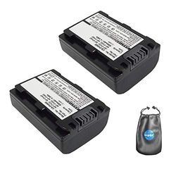 Amsahr Digital ersättningskamera och videokamerabatteri för Sony NP-FP50, DVD505, 602, DVD605 2-pack – inkluderar linstillbehörspåse