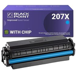 BLACK POINT [avec Puce Cartouche de Toner pour HP W2211X HP 207X W2211A HP 207A Cyan pour HP Color Laserjet Pro MFP M283fdw Color Laserjet Pro MFP M282nw MFP M283fdn Color HP Laserjet M255dw M255nw