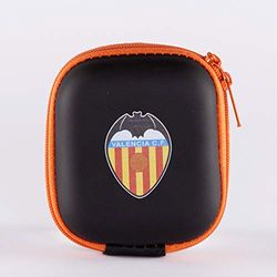 Valencia Club de Fútbol - Funda Universal para Accesorios - Interior Forrado de Espuma - Cierre de Cremallera - Ideal para Airpods, Pendrives o Cargadores - 8x9x4,4 cm - Producto Oficial del Equipo