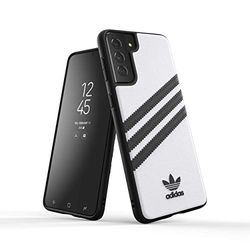 adidas 44762 - Funda para Samsung Galaxy S21+, Fundas a Prueba de caídas, Bordes elevados, Color Blanco y Negro