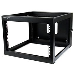 StarTech.com Rack de servidores aberto de 6 U dobradiça de parede - 19 polegadas - de 4 colunas - 19,8 polegadas de profundidade - para equipamento de AV - painel de remendo - TAA (RK619WALLOH)
