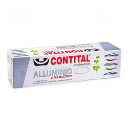 CONTITAL Rouleau en aluminium professionnel pour aliments | 40 cm x 125 m | accessoires cuisine, papier aluminium alimentaire, rouleau de cuisine avec étui