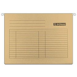 DONAU 7410905-02 Suspension File | Made from Recycled Cardboard 230 GSM for DIN A4 Side Open Colour: Brown | Pack of 5 | Interchangeable Blank Label | Ideal for Office and School and The Authority