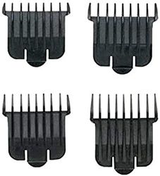 Andis - Snap-On T-Blade Attachment Combs – 4/Piece Comb Set - Suitable for Hair Clipper Trimmer, Professional Use, Easy Clean, Long-Lasting - Sizes, 0", 1", 2", 3" (1/16", 1/8", 1/4", 3/8") – Black