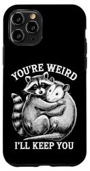 Cute Raccoon Hugs Opossum Quirky Wildlife Case for iPhone 11 Pro
