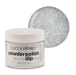 Cuccio Powder Polish - Acrylic Nail Colour Dip System - 45g (1.6oz) Dipping Powder - Platinum Silver Glitter